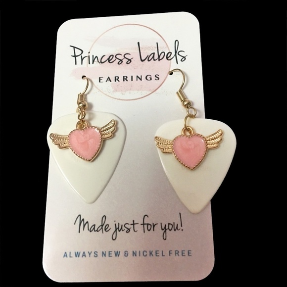 HANDCRAFTED Drop Earrings Angel Wings Always in My Thoughts - Picture 6 of 7